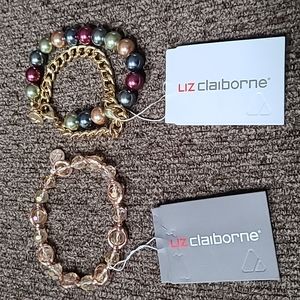 2 ITEMS LIZ CLAIBORNE WOMEN'S FASHION JEWELRY BRACELETS BUNDLE OF 2